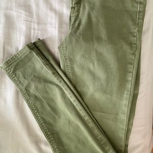 Green skinny jeans
